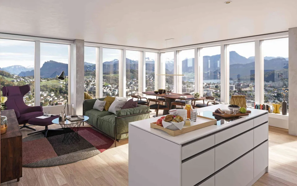 Exklusive 2.5-Zimmer-Wohnung mit traumhaftem See- und Bergblick