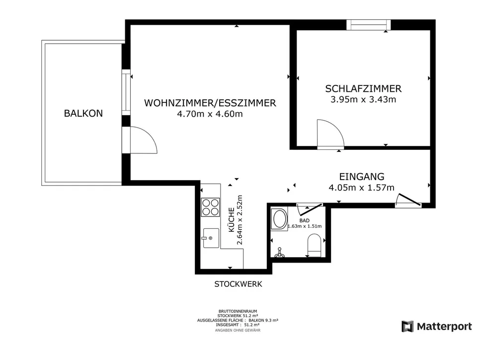 Offene 2-Zimmer-Wohnung mit Balkon in ruhiger Wohnlage