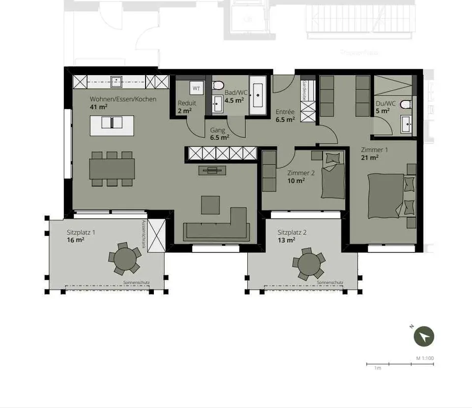 Moderne 3.5-Zimmer Neubau-Gartenwohnung
