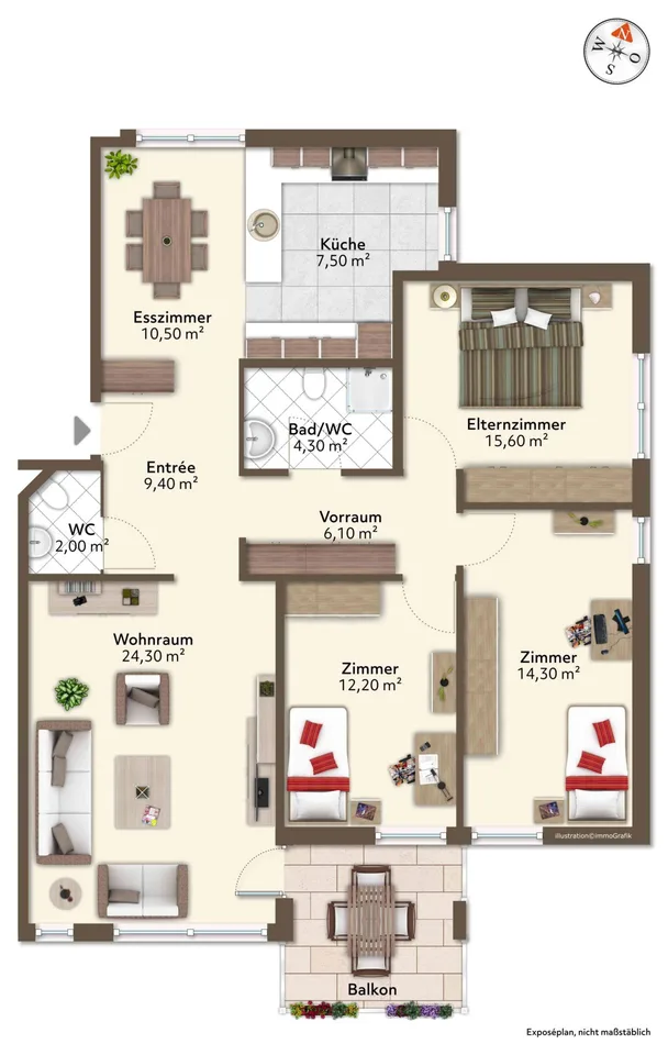 Helle 4.5-Zimmer-Wohnung mit Balkon und Lift in Zell LU