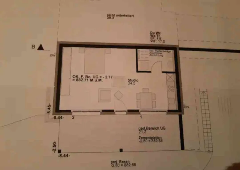 Möbiliertes Studio