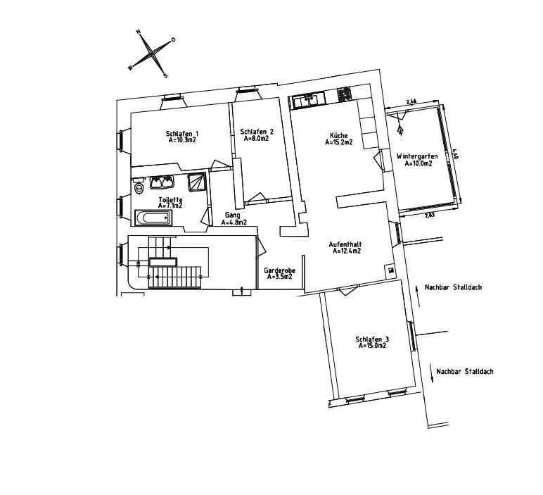 Erstbezug nach Sanierung– 4-Zimmer-Wohnung mit Wintergarten