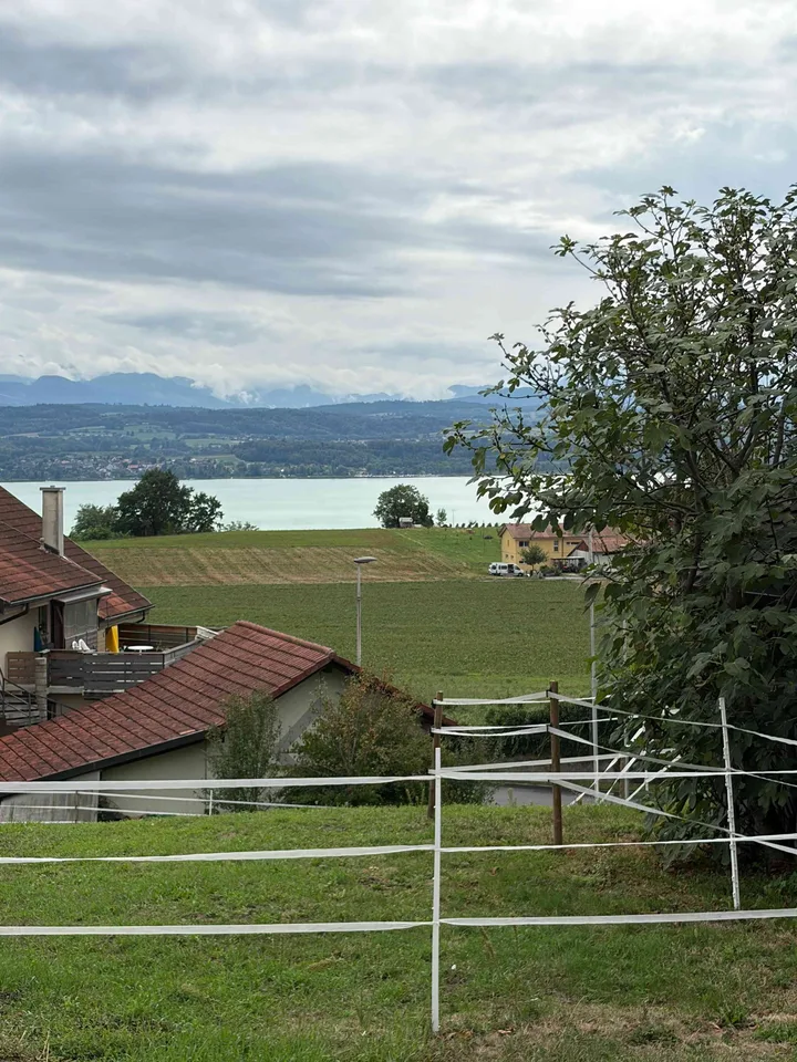 Charmant appartement de 3.5 pièces avec terrasse et vue lac à Lugnorre