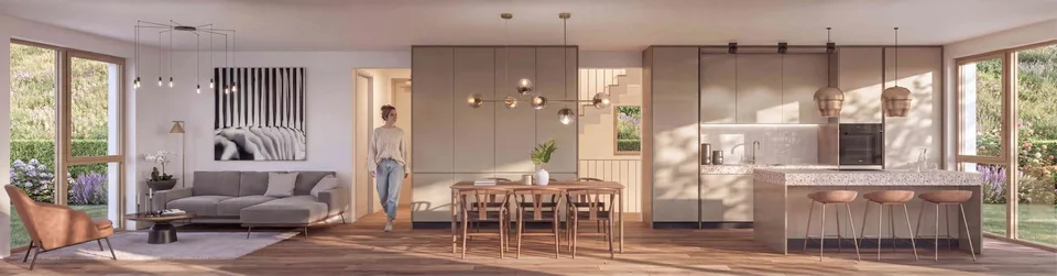 Wohnen im Park: 6 Neubau-Einfamilienhäuser mit Garten an sonniger Lage – photo 7 sur 9