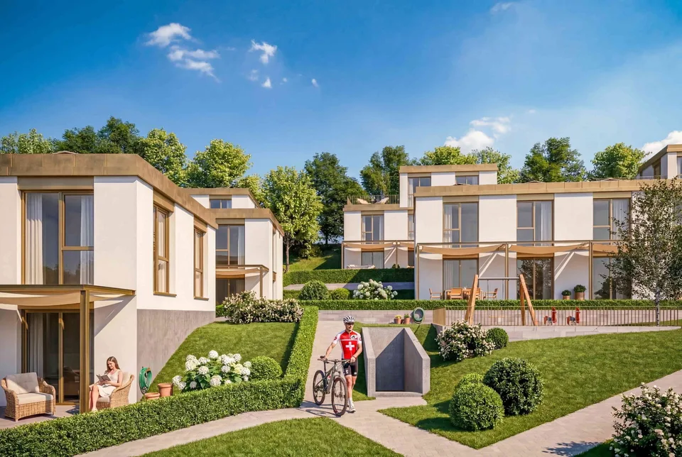 Wohnen im Park: 6 Neubau-Einfamilienhäuser mit Garten an sonniger Lage – photo 3 sur 9