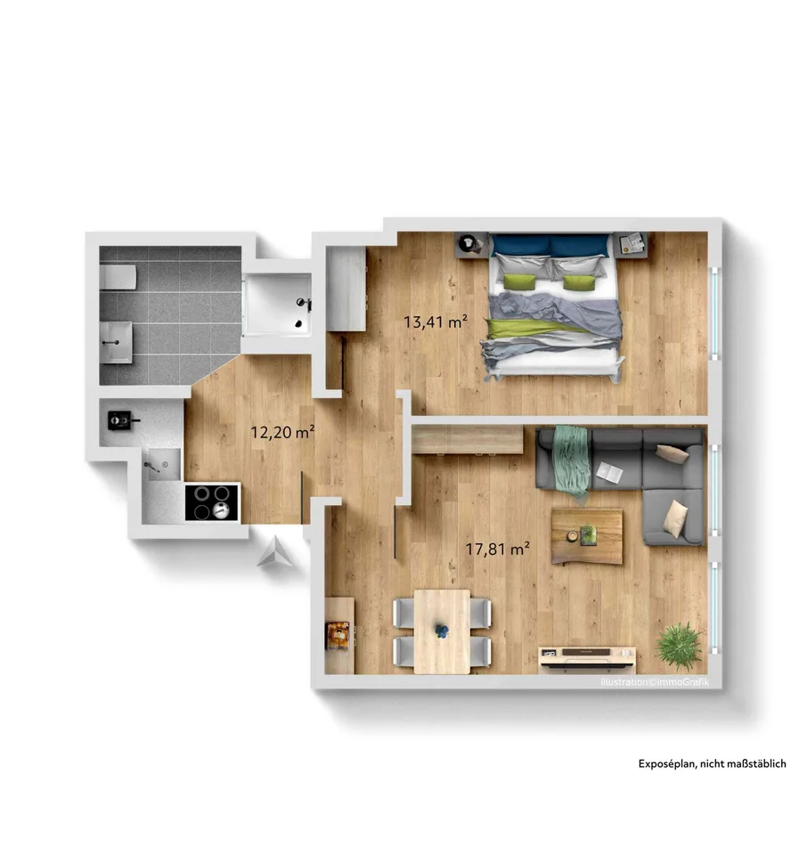 2 Zimmer- Wohnung in der Nähe der Gemeindeverwaltung