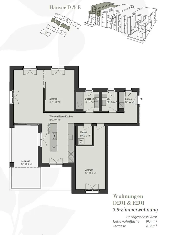 3.5-Zimmer-Dachwohnung im Eigentumsstandard mit bester 180°-Seesicht
