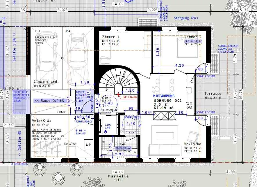 Moderne 3.5-Zimmerwohnung mit grosser Terrasse in Flawil