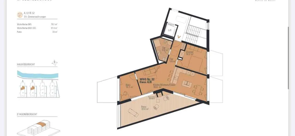 Schöne 2.5-Zimmer-Attikawohnung in Nidau–Modern, hell und mit Aussicht