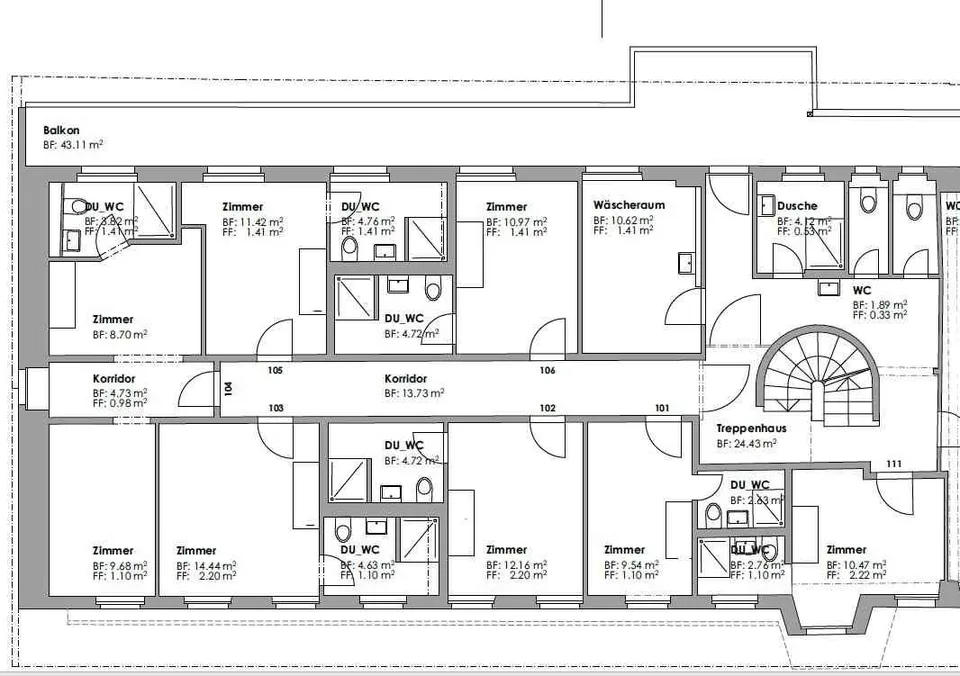 Möblierte Monatszimmer mit eigenem Badezimmer