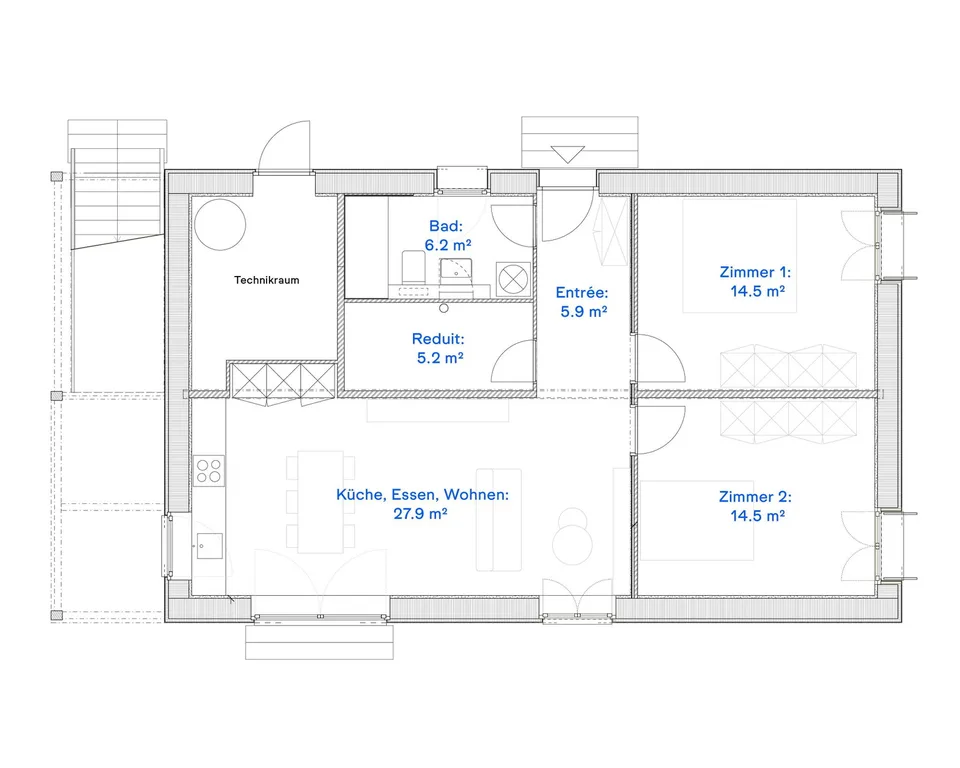 3-Zimmer-Neubauwohnung mit Gartenanschluss in Würenlos