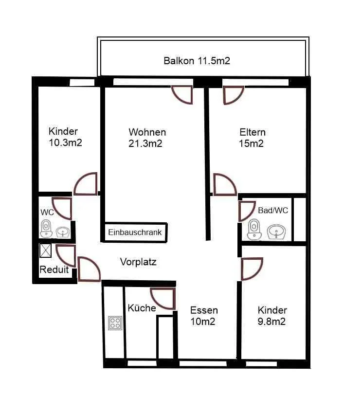 4½-Zimmer-Hochparterrewohnung an ruhiger und zentraler Lage – Foto 2 von 12