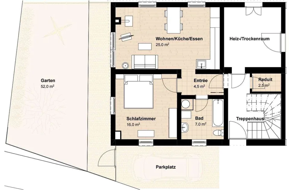 helle 2.5-Zi-Wohnung im Erdgeschoss mit Garten – photo 10 of 10