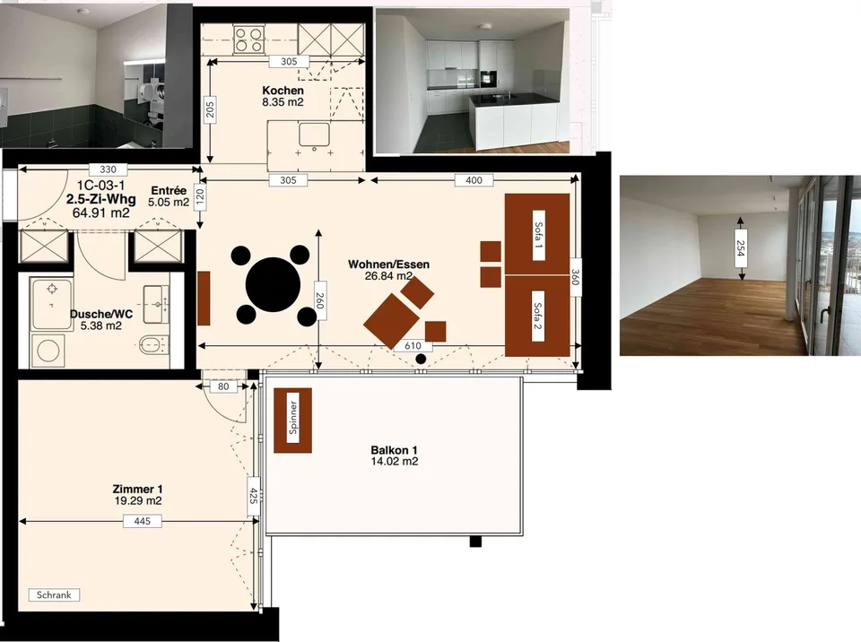 Moderne, voll möblierte 2.5-Zimmer-Wohnung im Vogelwinkel 1C (Zug) – foto 10 di 10