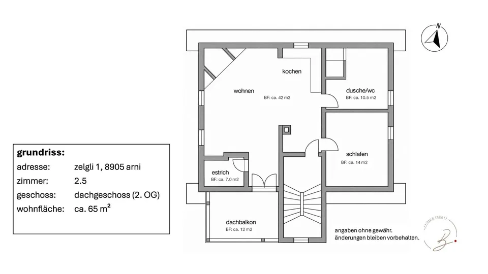Charmante 2.5-Zimmer-Dachwohnung mit Balkon - Nachmieter gesucht – foto 12 di 12