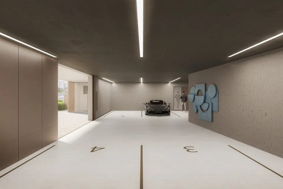 Nouveau Bâtiment Résidence Épuré | Maisonnette en Attique sur Deux Niveaux d'Habitation