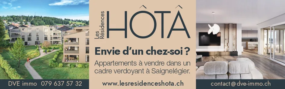 Superbes appartements de 3.5, 4.5 et 5.5 pcs à vendre en PPE dans un cadre verdoyant à Saignelégier