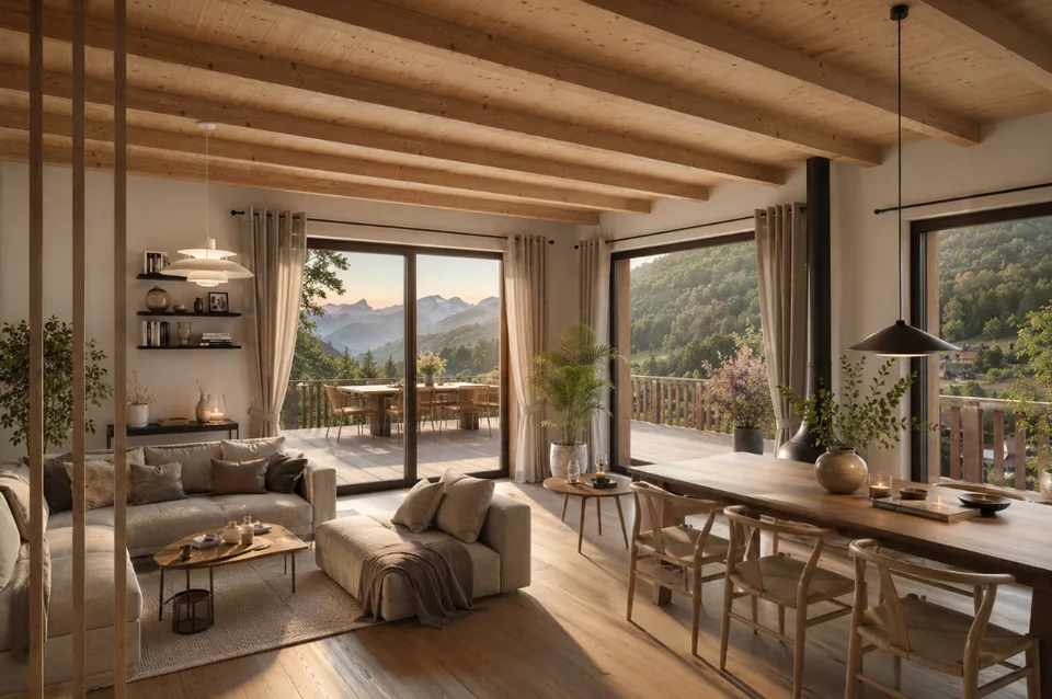 Chalet nuovo e contemporaneo in un ambiente verde