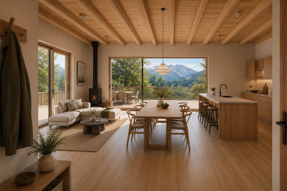 Chalet nuovo e contemporaneo in un ambiente verde