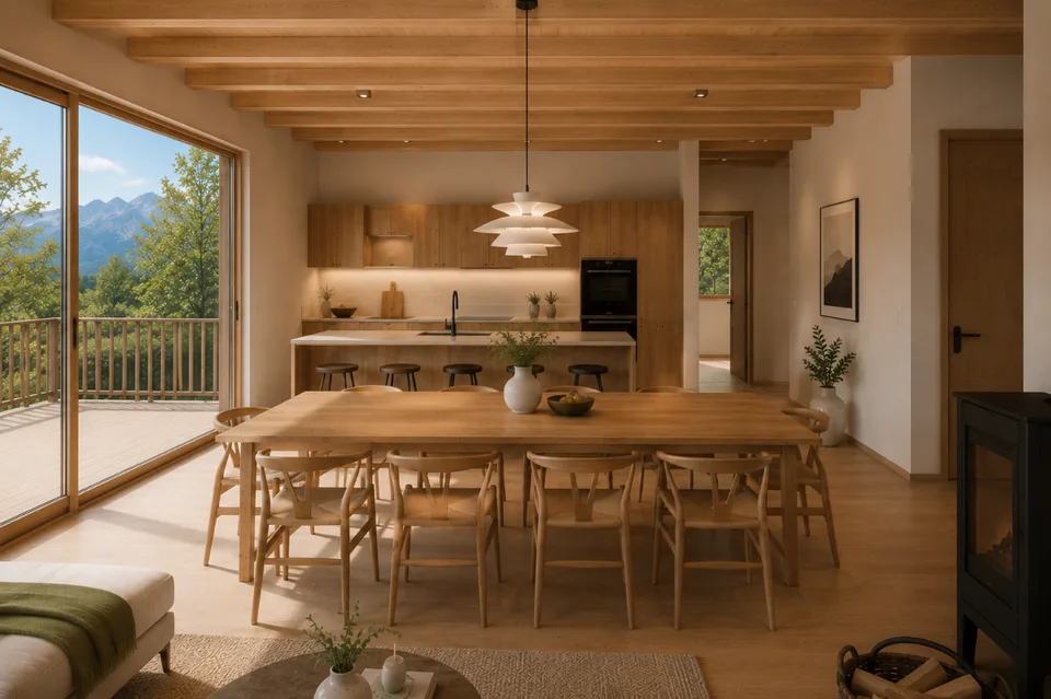 Chalet nuovo e contemporaneo in un ambiente verde