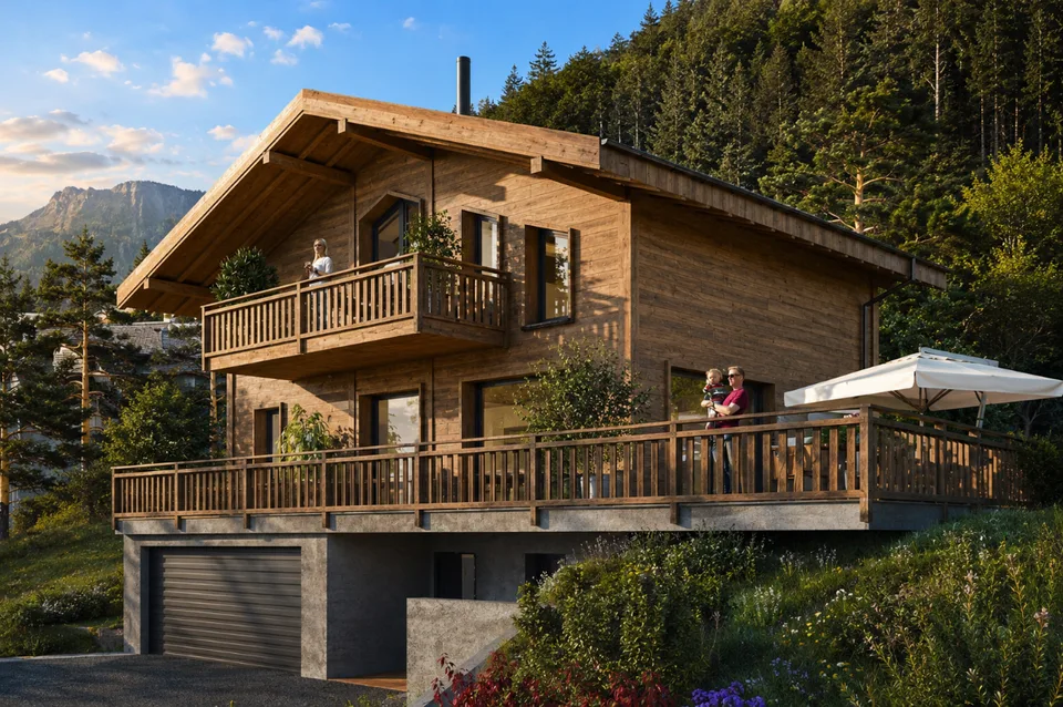Chalet neuf et contemporain dans un écrin de verdure