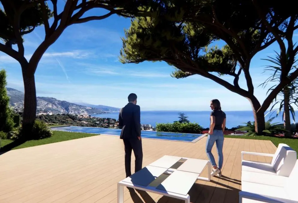 Roquebrune Cap Martin, villa contemporanea con vista mare e piscina