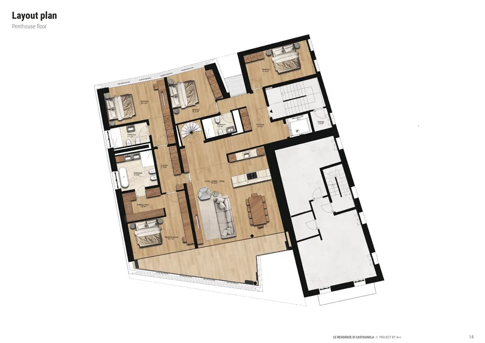 PENTHOUSE / ATTICO 6.5 LOCALI -Terrazza privata, jacuzzi e vista lago a 360° ( posti auto esclusi) – Foto 9 von 11