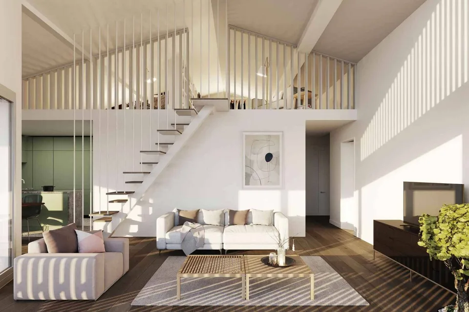 Appartamento nuovo di 4.5 locali in attico con mezzanino e vista spettacolare sul lago in vendita a Jongny - Lot D2