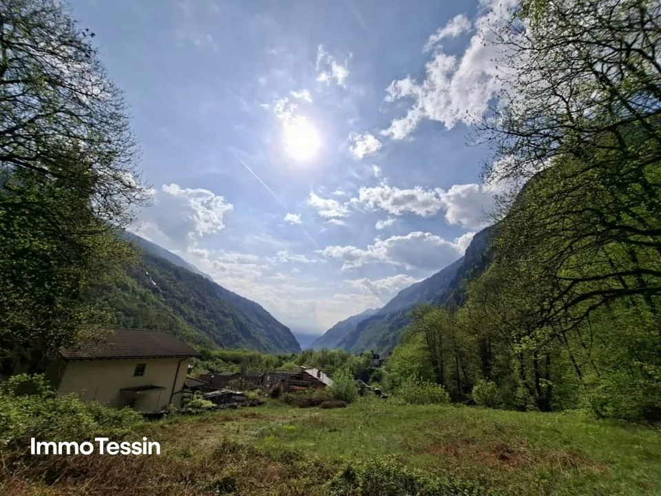 Grosszügiges Bauland mitten in der Natur mit Waldparzelle an sonniger, naturnaher Lage 10 Autominuten von Biasca entfernt