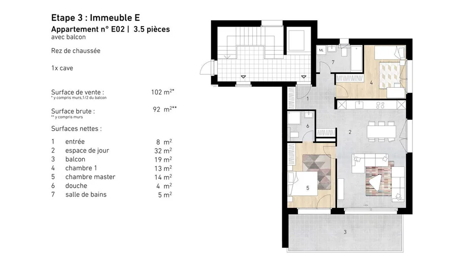 Appartement 3.5 pièces neuf (rez supérieur) - Lens – Foto 6 von 6