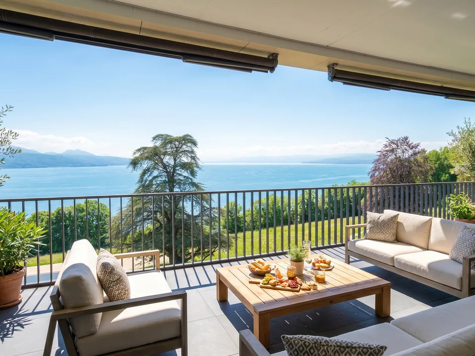Magnifique attique de 5.5 pièces à vendre avec vue exceptionnelle sur le lac Léman