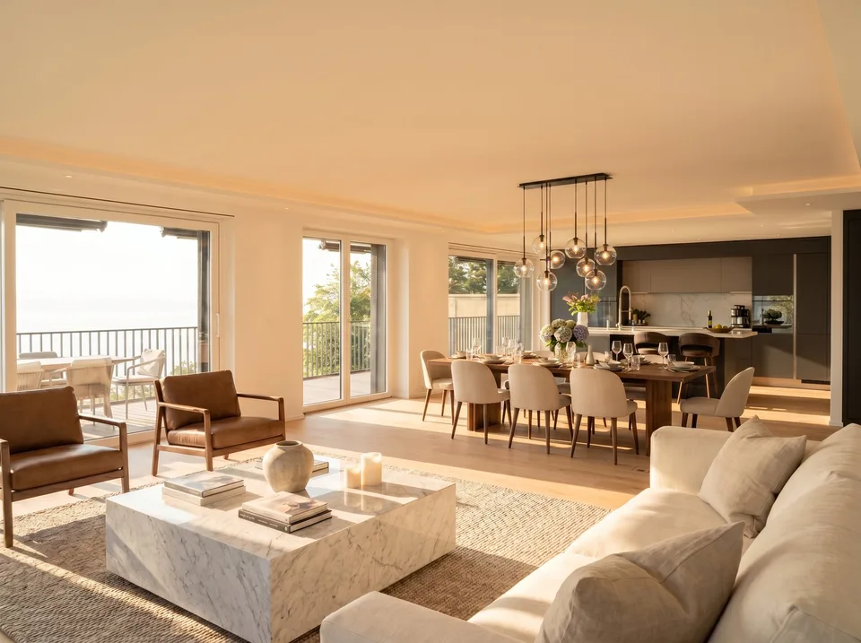 Magnifique attique de 5.5 pièces à vendre avec vue exceptionnelle sur le lac Léman