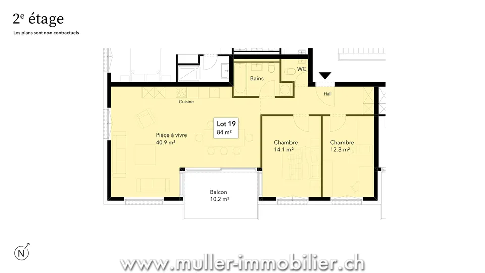 3.5 Zimmer Wohnung in Ursy – foto 12 di 15