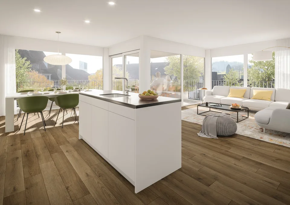 Appartamento a terrazza moderno con loggia in un ambiente naturale