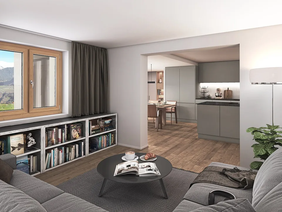 Im Umbau: 3.5-Zimmerwohnung mit wunderschöner Aussicht mit Sitzplatz und Garten