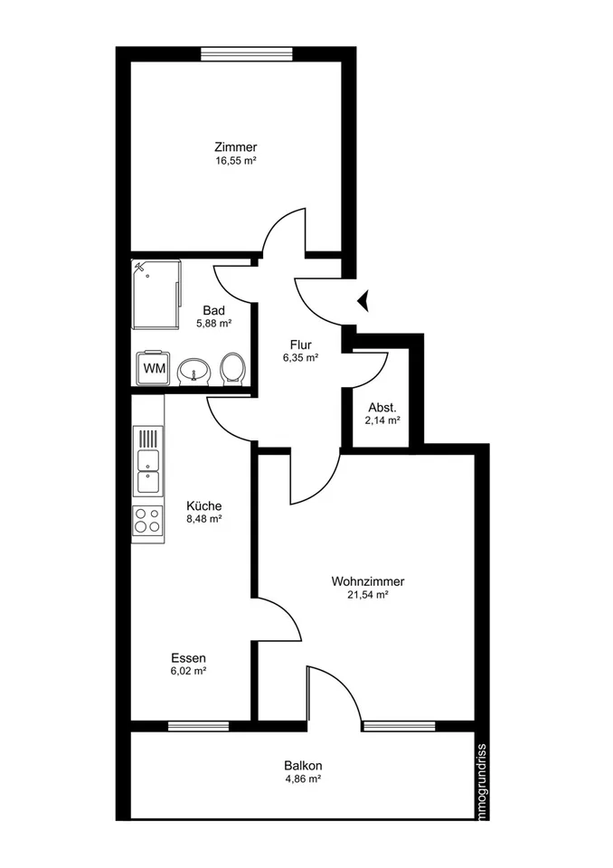 IMMORath.de - Appartamento di 2,5 locali con balcone e vista unica – foto 12 di 13