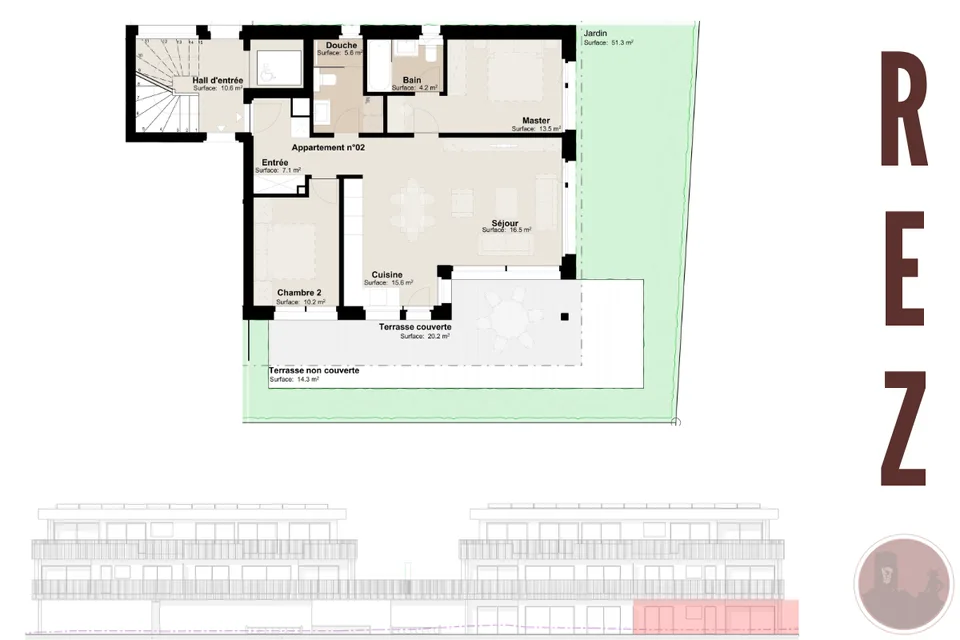New 3.5-room apartment with terraces and garden in Martigny