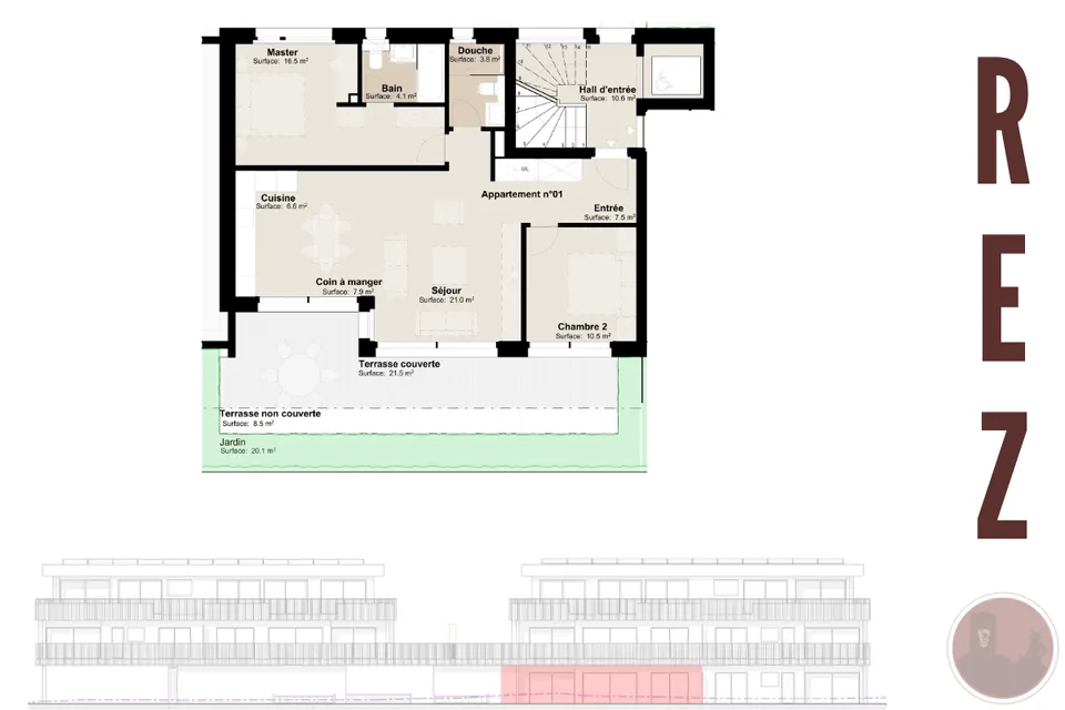 New 3.5-room apartment with terraces and garden in Martigny