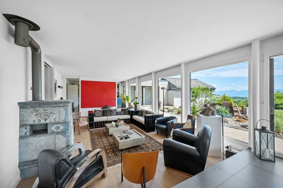 Villa con vista sul lago e le Alpi