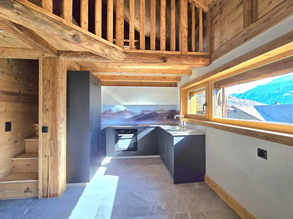 Prächtige renovierte Scheune in Mase mit Terrassen, Aussicht und Parkplatz (Val d'Hérens)