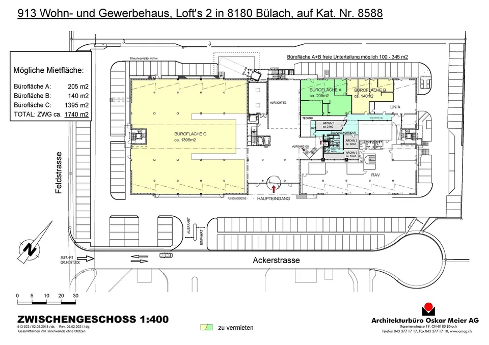 Nouveaux espaces de bureau modernes et lumineux de 140 - 345 m2