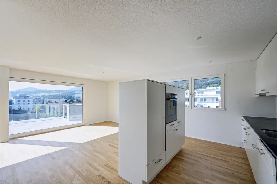 Attikawohnung mit Alpen- und Jurablick