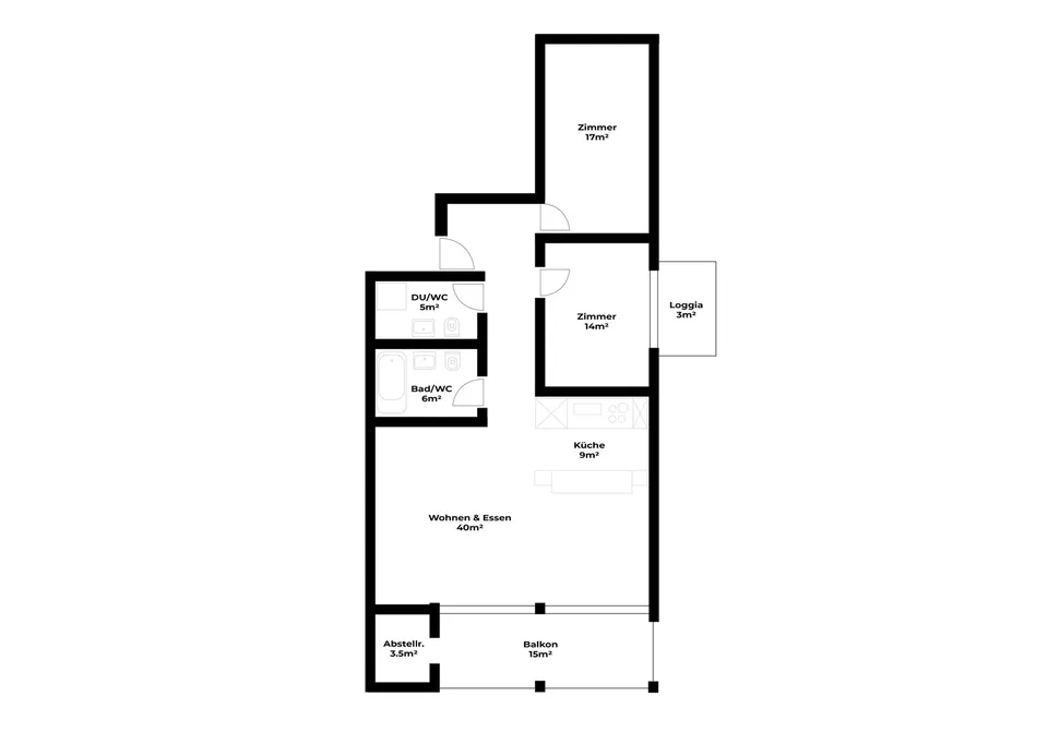 BEFRISTET: 01.12.26 - 31.03.27; Möblierte 3.5-Zimmerwohnung in Kriens mit Balkon & Bergsicht – Foto 14 von 14