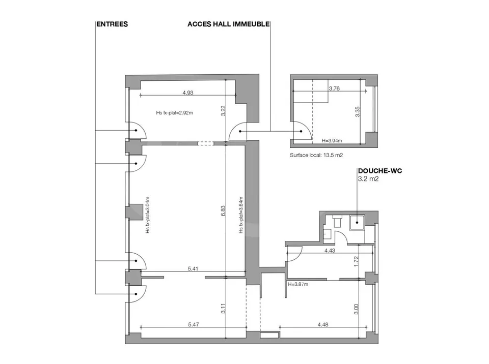 Rue de Monthoux 32, Arcata commerciale di 121,5 m2 - Pâquis