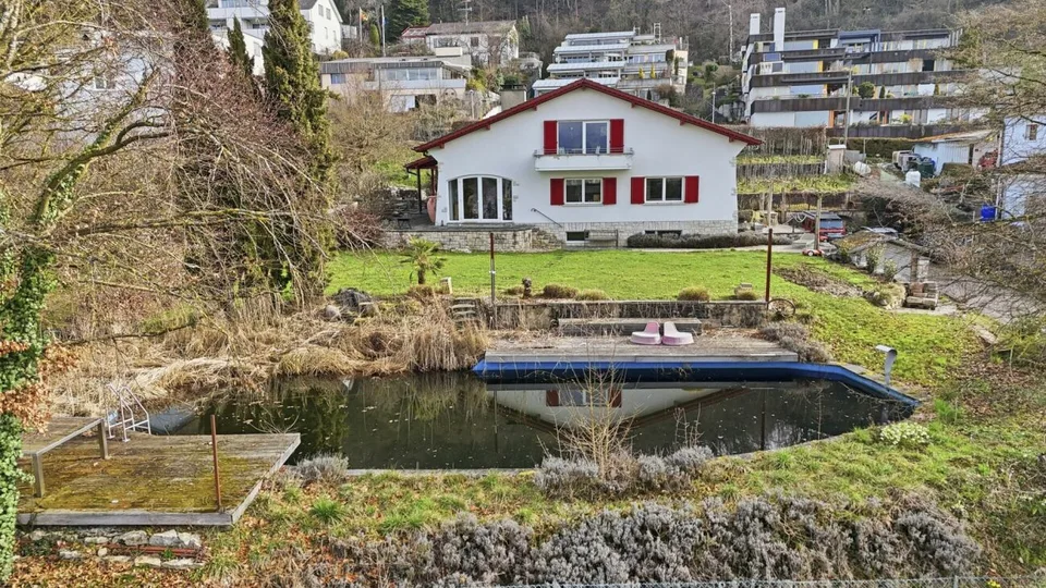 Propriété unique avec piscine naturelle, vignoble et oasis de spa dans un emplacement de rêve à Klingnau