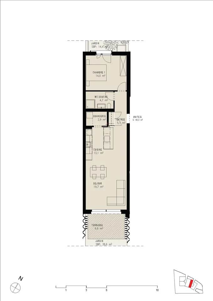 Appartement de 2,5 pièces avec jardin à Cortaillod