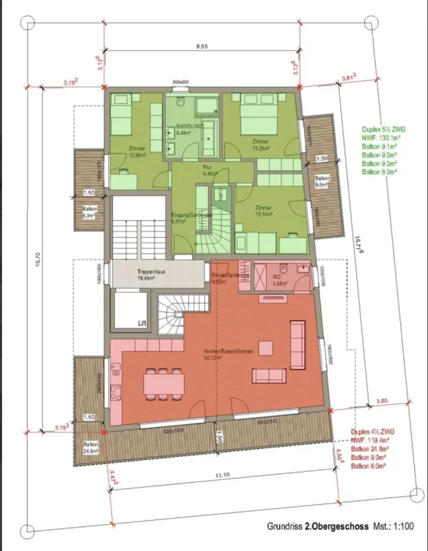 Projet de construction neuve de première classe à Zermatt, hôtel ou 4 appartements en duplex - résidence principale – photo 15 sur 19