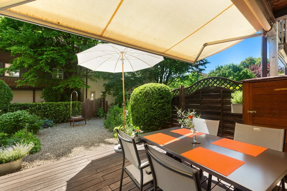 Family home with sunny garden