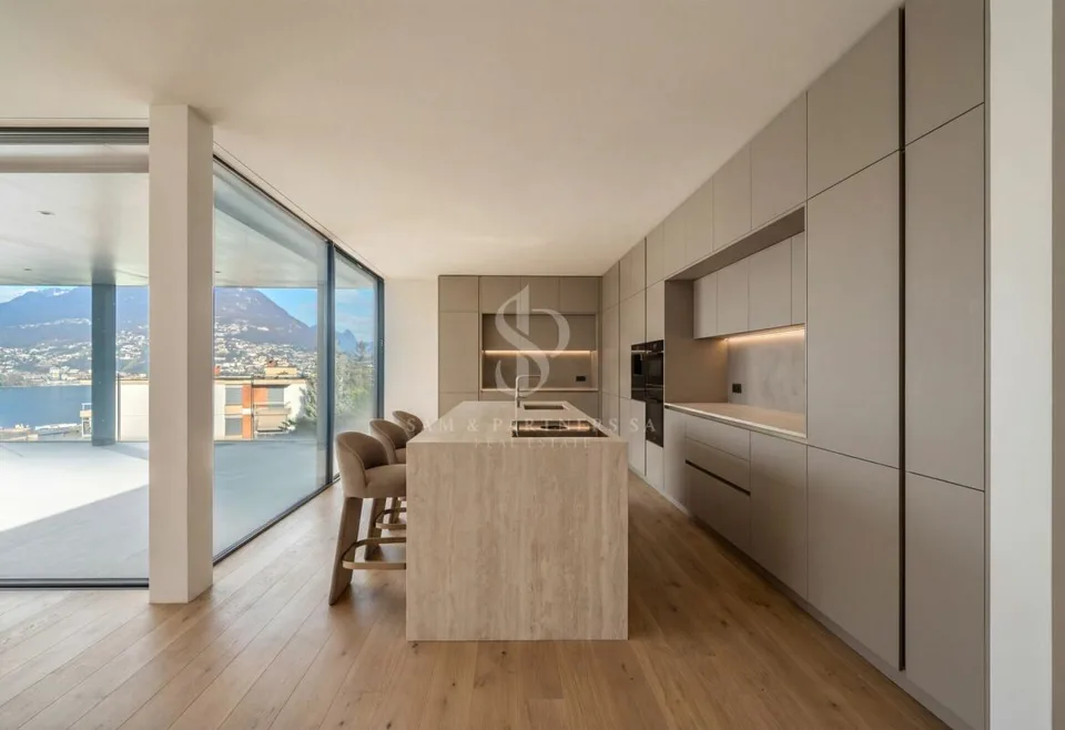 Appartement en attique avec vue sur le lac et la ville