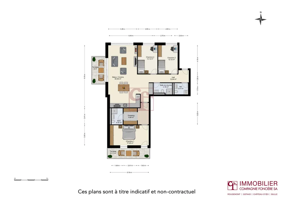 Siviriez - Eine 4,5-Zimmer-Wohnung der Extraklasse im letzten Stock – Foto 13 von 13